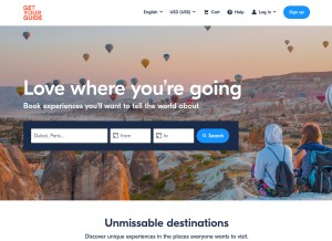 How getyourguide.ch looks like on a tablet such as an iPad.