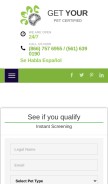 How getyourpetcertified.org looks like on a mobile device such as an iPhone.