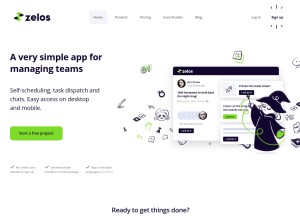 How getzelos.com looks like on a tablet such as an iPad.