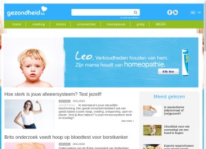 How gezondheid.be looks like on a tablet such as an iPad.