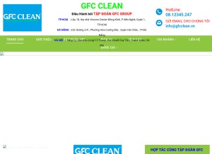 How gfcclean.vn looks like on a tablet such as an iPad.
