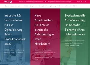 How gfos.com looks like on a tablet such as an iPad.