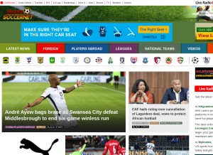 How ghanasoccernet.com looks like on a tablet such as an iPad.