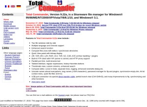 How ghisler.com looks like on a tablet such as an iPad.