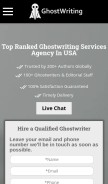 How ghostwriting.services looks like on a mobile device such as an iPhone.
