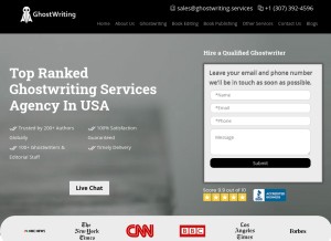 How ghostwriting.services looks like on a tablet such as an iPad.