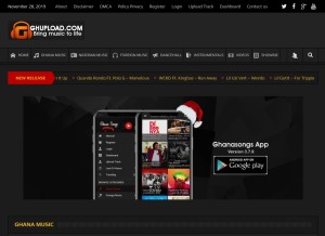 How ghupload.com looks like on a tablet such as an iPad.