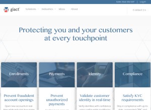 How giact.com looks like on a tablet such as an iPad.