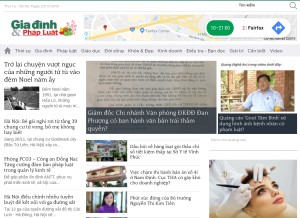 How giadinhvaphapluat.vn looks like on a tablet such as an iPad.