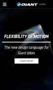 How giant-bicycles.com looks like on a mobile device such as an iPhone.