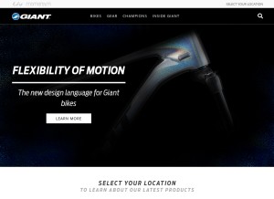 How giant-bicycles.com looks like on a tablet such as an iPad.