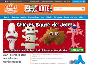 How giantmicrobes.com looks like on a tablet such as an iPad.