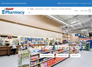 How giantpharmacyltd.com looks like on a tablet such as an iPad.