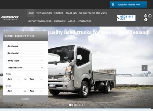 How gibbonscommercial.co.nz looks like on a tablet such as an iPad.