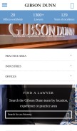How gibsondunn.com looks like on a mobile device such as an iPhone.