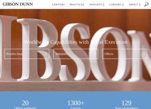 How gibsondunn.com looks like on a tablet such as an iPad.