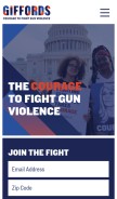 How giffords.org looks like on a mobile device such as an iPhone.