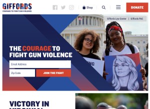 How giffords.org looks like on a tablet such as an iPad.