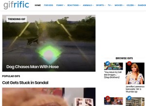 How gifrific.com looks like on a tablet such as an iPad.