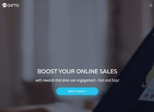 How giftd.tech looks like on a tablet such as an iPad.