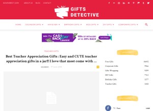How giftsdetective.com looks like on a tablet such as an iPad.