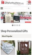 How giftsforyounow.com looks like on a mobile device such as an iPhone.