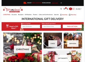 How giftsnideas.com looks like on a tablet such as an iPad.