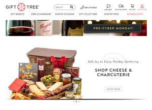 How gifttree.com looks like on a tablet such as an iPad.