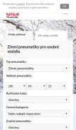 How giga-pneumatiky.cz looks like on a mobile device such as an iPhone.