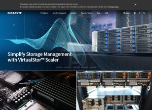 How gigabyte.com looks like on a tablet such as an iPad.