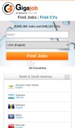 How gigajob.com looks like on a mobile device such as an iPhone.