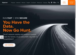 How gigamon.com looks like on a tablet such as an iPad.