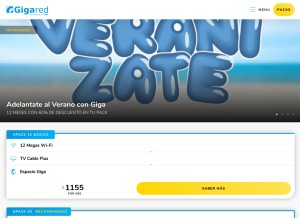 How gigared.com looks like on a tablet such as an iPad.