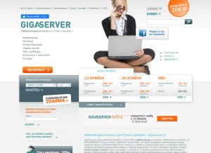 How gigaserver.cz looks like on a tablet such as an iPad.