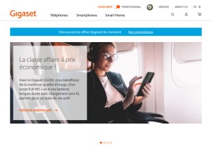 How gigaset.com looks like on a tablet such as an iPad.