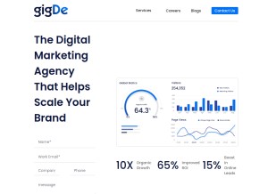 How gigde.com looks like on a tablet such as an iPad.