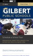 How gilbertschools.net looks like on a mobile device such as an iPhone.