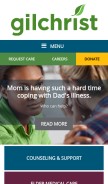 How gilchristcares.org looks like on a mobile device such as an iPhone.