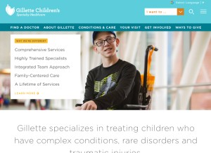 How gillettechildrens.org looks like on a tablet such as an iPad.