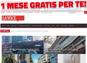 How giornalelavoce.it looks like on a tablet such as an iPad.