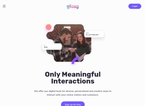 How giosg.com looks like on a tablet such as an iPad.