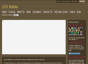 How gipsydharma.com looks like on a tablet such as an iPad.