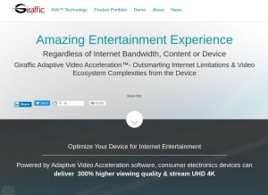How giraffic.com looks like on a tablet such as an iPad.