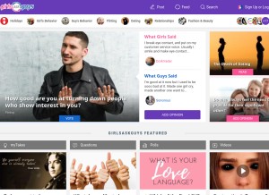 How girlsaskguys.com looks like on a tablet such as an iPad.