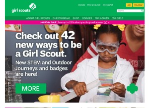 How girlscouts.org looks like on a tablet such as an iPad.