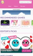 How girlsgogames.com looks like on a mobile device such as an iPhone.