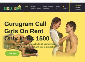 How girlsrent.in looks like on a tablet such as an iPad.