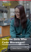 How girlswhocode.com looks like on a mobile device such as an iPhone.