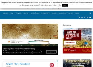 How gislounge.com looks like on a tablet such as an iPad.