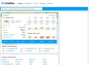 How gismeteo.pl looks like on a tablet such as an iPad.